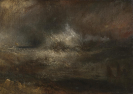Turner, Stormachtige zee met brandend wrak