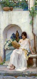 Waterhouse, Flora in een witte jurk