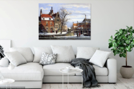 W. Koekkoek, Stad in de winter met schaatsers