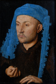 Van Eyck, Man met blauwe kaproen