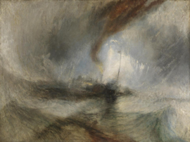 Turner, Sneeuwstorm, stoomboot bij een havenmond