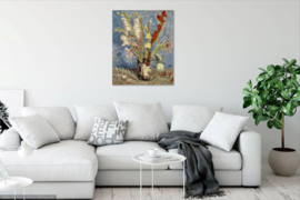 Van Gogh, Vaas met tuingladiolen en Chinese asters