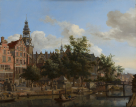 Van der Heyden, De Oudezijds Voorburgwal met de Oude Kerk