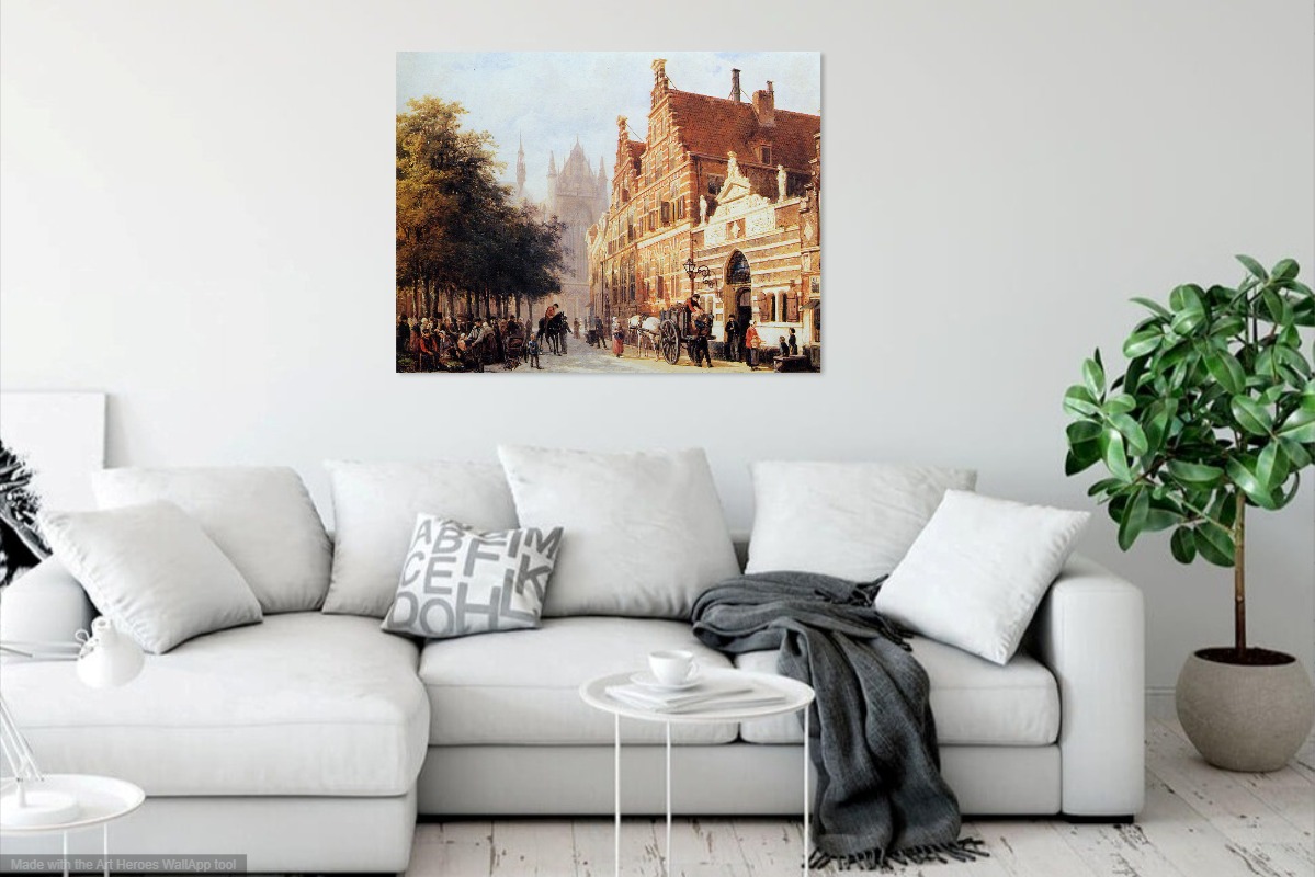 Springer, Kerkegracht en weeshuis in Leiden
