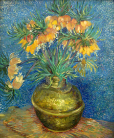 Van Gogh, frittilaria's in een koperen vaas