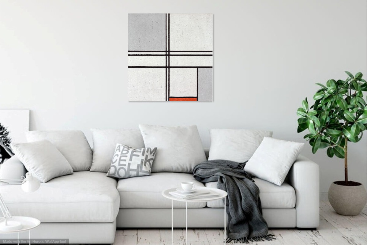 Mondriaan, Compositie met rood en grijs