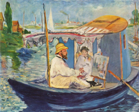 Manet, Claude Monet in zijn atelierboot