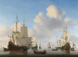 Van de Velde, Hollandse schepen op een kalme zee