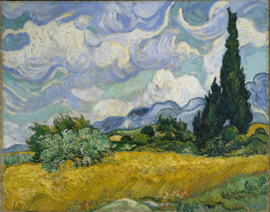 Van Gogh, Graanveld met cipressen