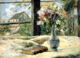 Gauguin, Vaas met bloemen voor een raam
