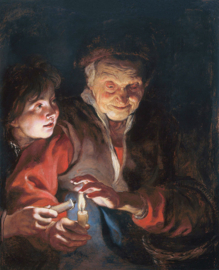 Rubens, Oude vrouw en jongen met kaarsen