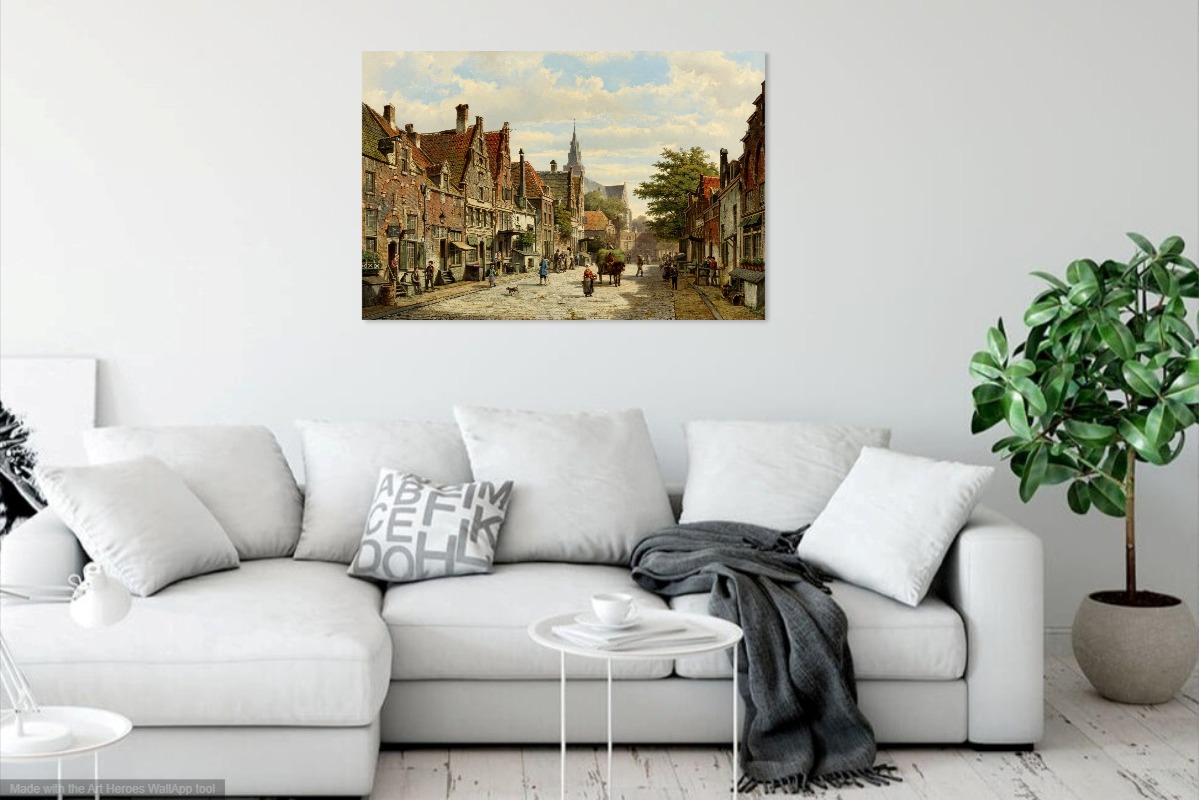 W. Koekkoek, Pratende figuren in een Nederlandse stad