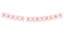 Banner Happy Birthday lichtroze