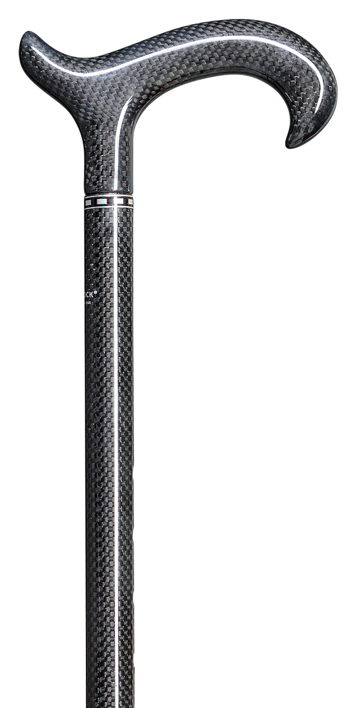 wandelstok CARBON "EXCLUSIEF - SLANK - DERBY" Verstelbaar van 80 - 95 cm