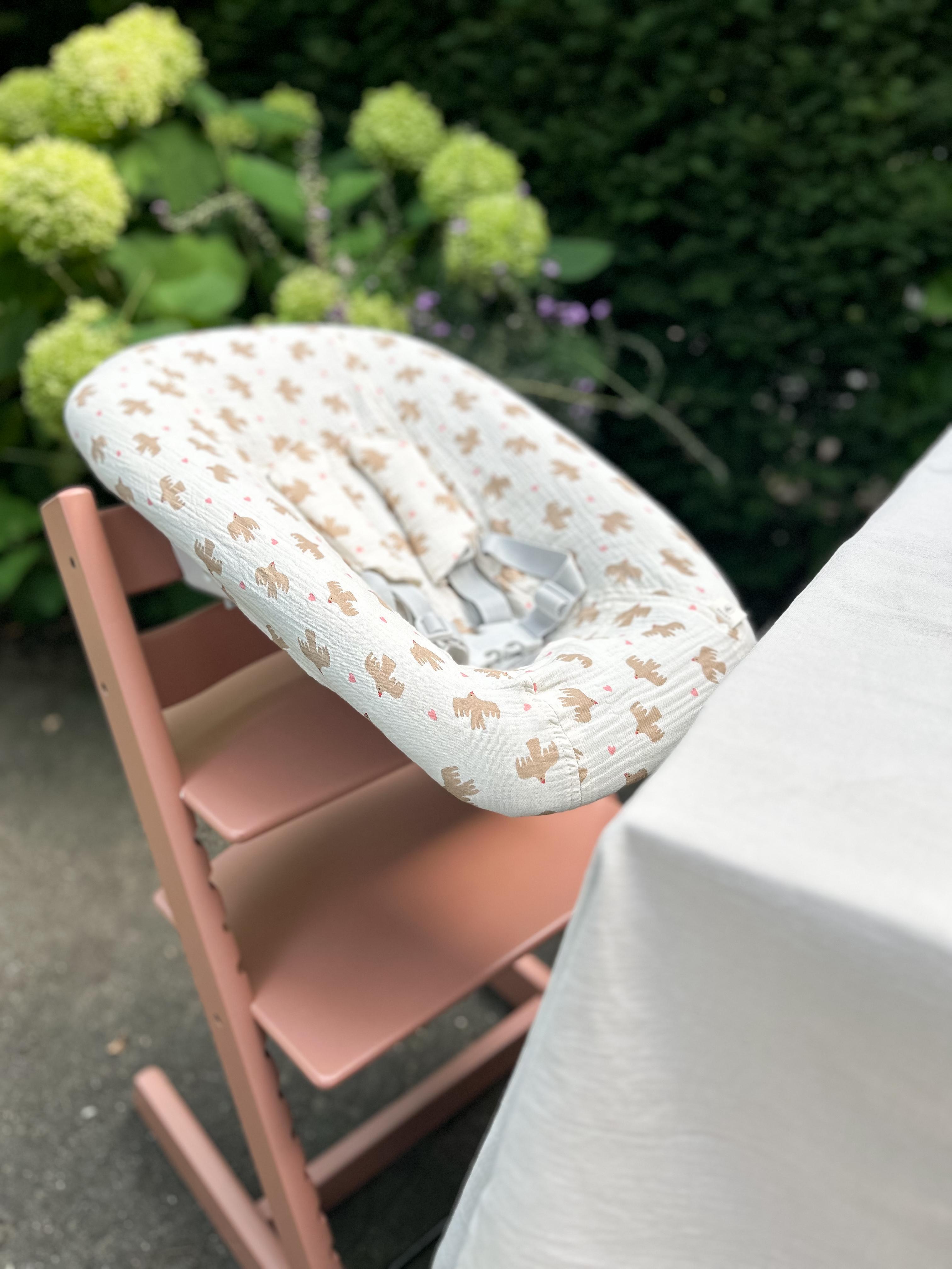 Tripp Trapp newbornhoes - Hydrofiel Blush Birds (inclusief gordelpads)