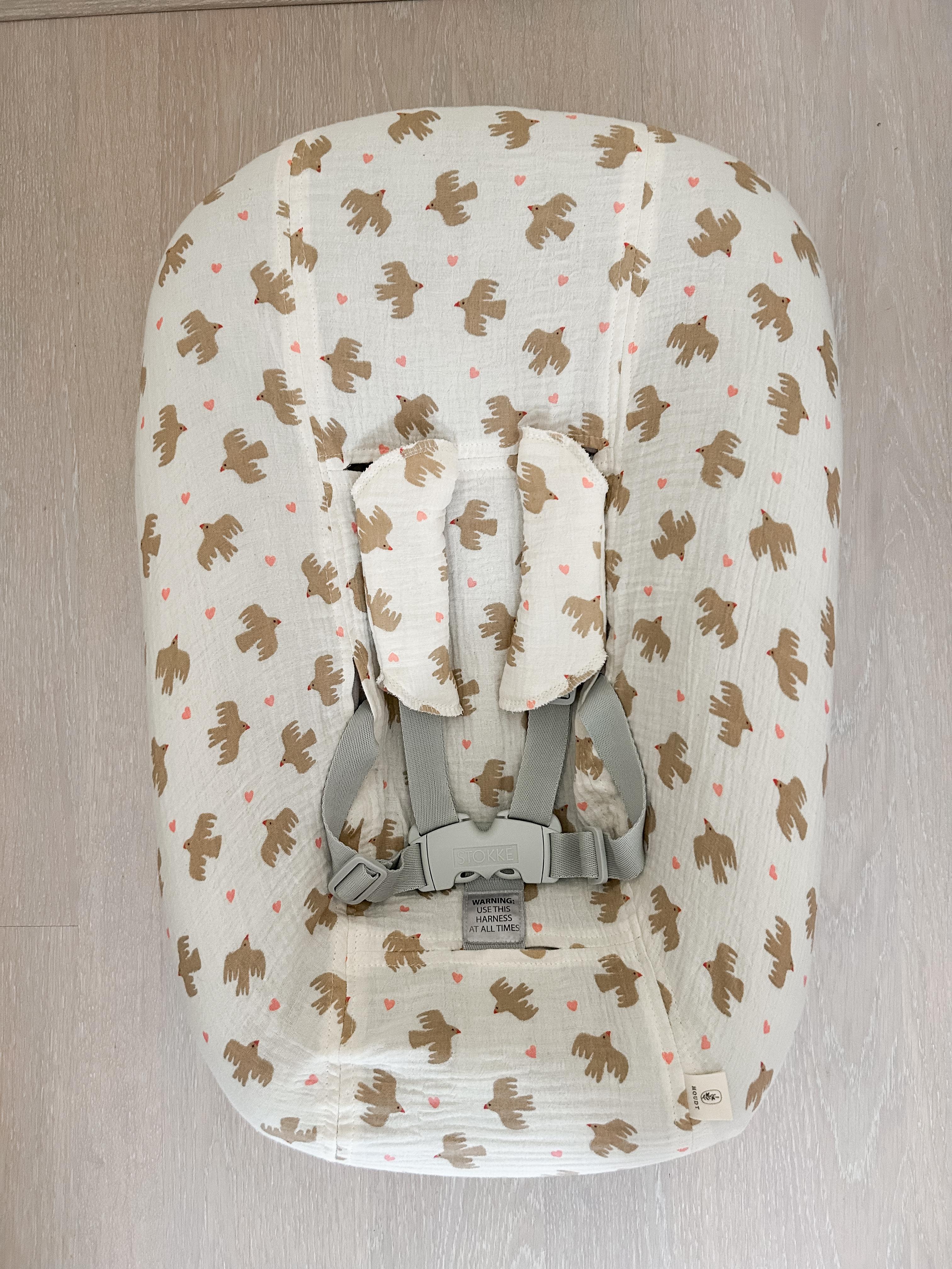 Tripp Trapp newbornhoes - Hydrofiel Blush Birds (inclusief gordelpads)