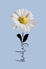 Geboortebloem april op canvas