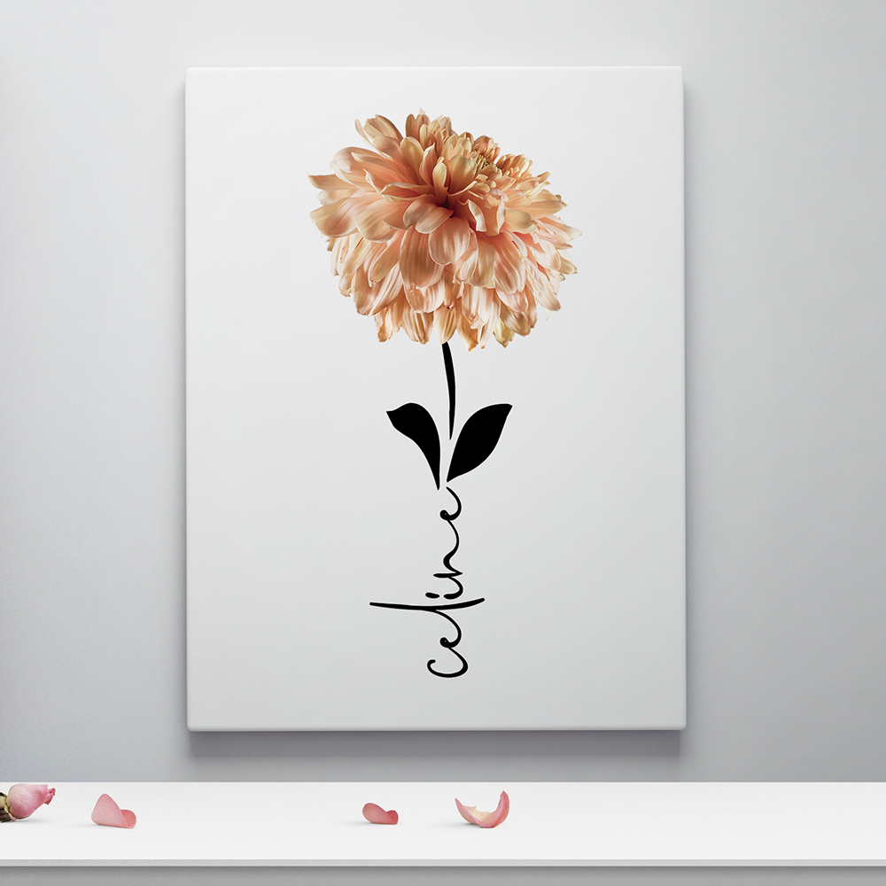Geboortebloem november op canvas