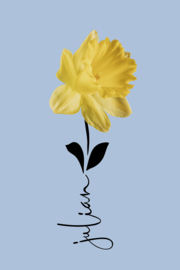 Geboortebloem maart op canvas