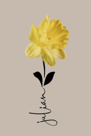 Geboortebloem maart op canvas