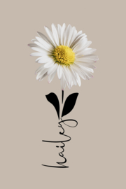 Geboortebloem april op canvas