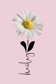 Geboortebloem april op canvas