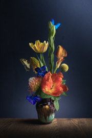 Bloemen stilleven op canvas