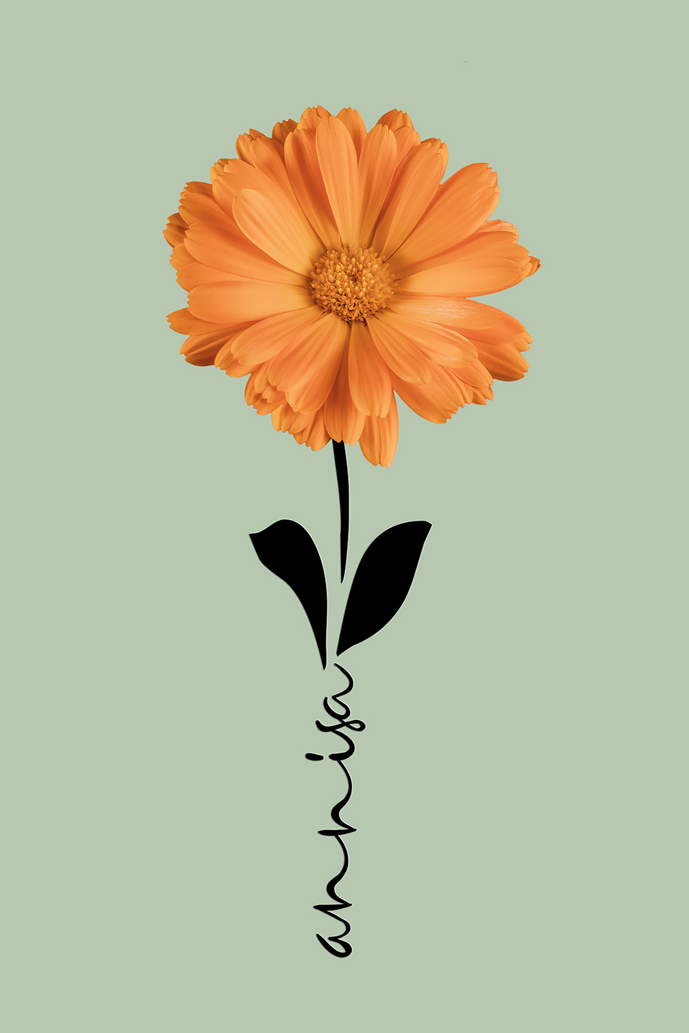 Geboortebloem oktober op canvas