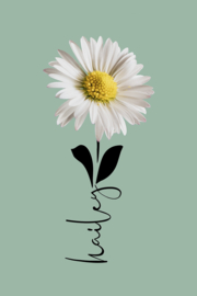 Geboortebloem april op canvas