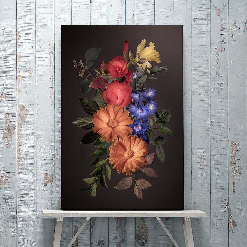 Bestel familieboeket op canvas