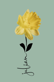Geboortebloem maart op canvas