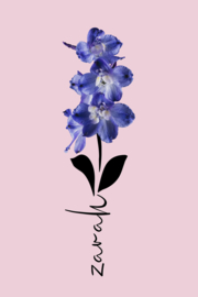 Geboortebloem juli op canvas