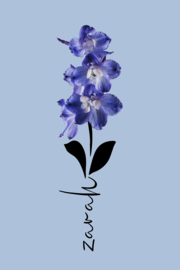 Geboortebloem juli op canvas