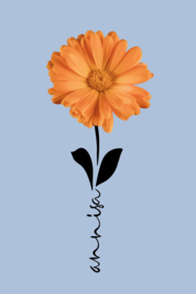 Geboortebloem oktober op canvas