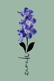 Geboortebloem juli op canvas