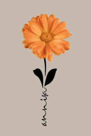Geboortebloem oktober op canvas