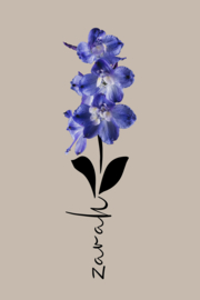 Geboortebloem juli op canvas