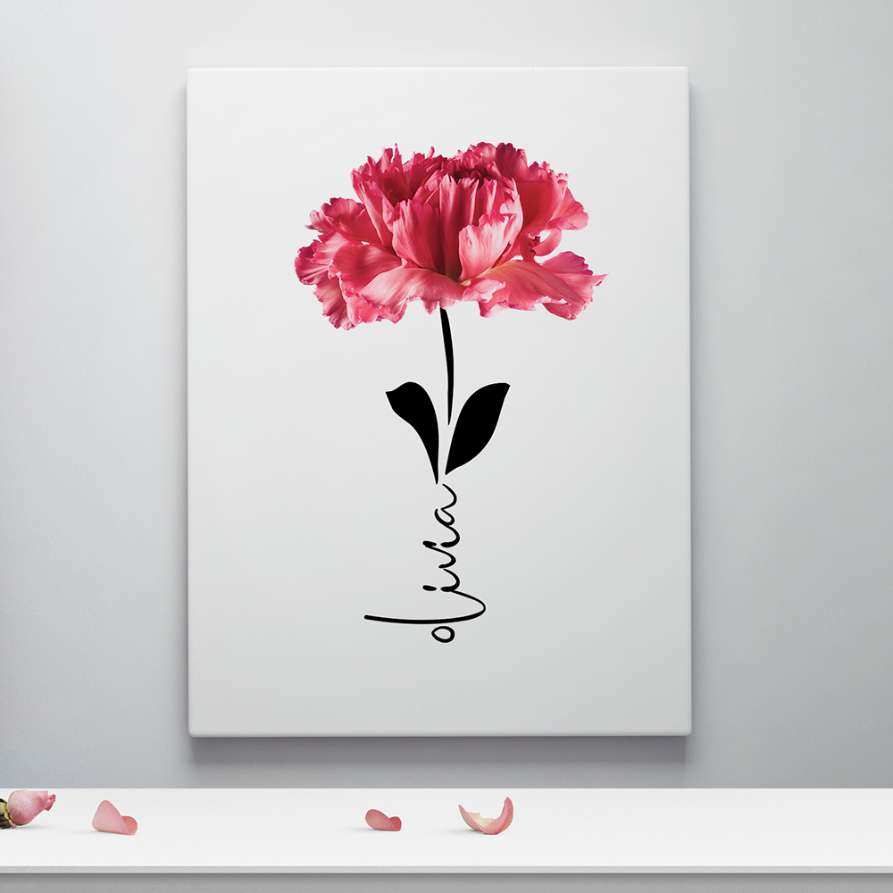 Geboortebloem januari op canvas
