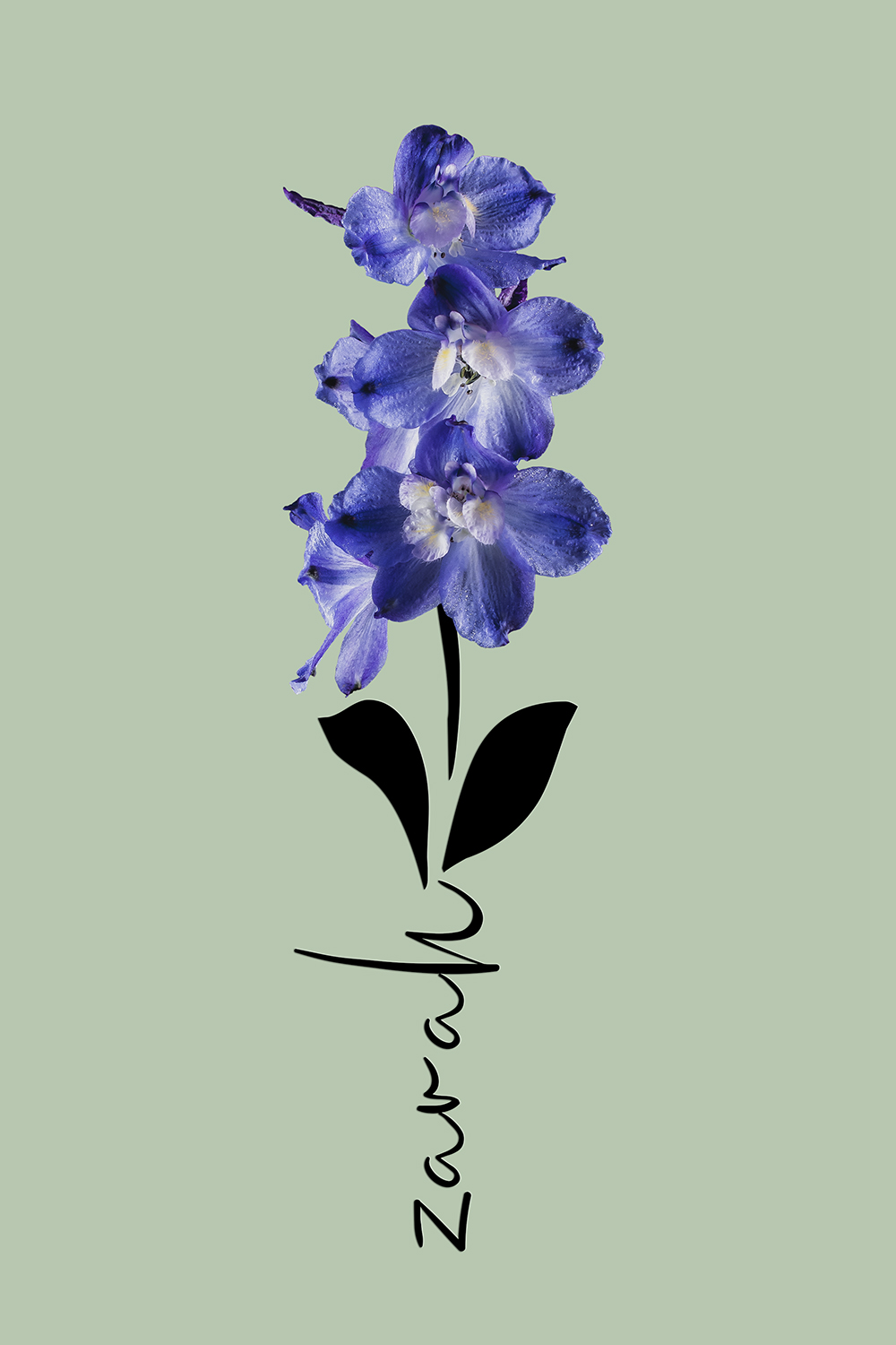 Geboortebloem juli op canvas