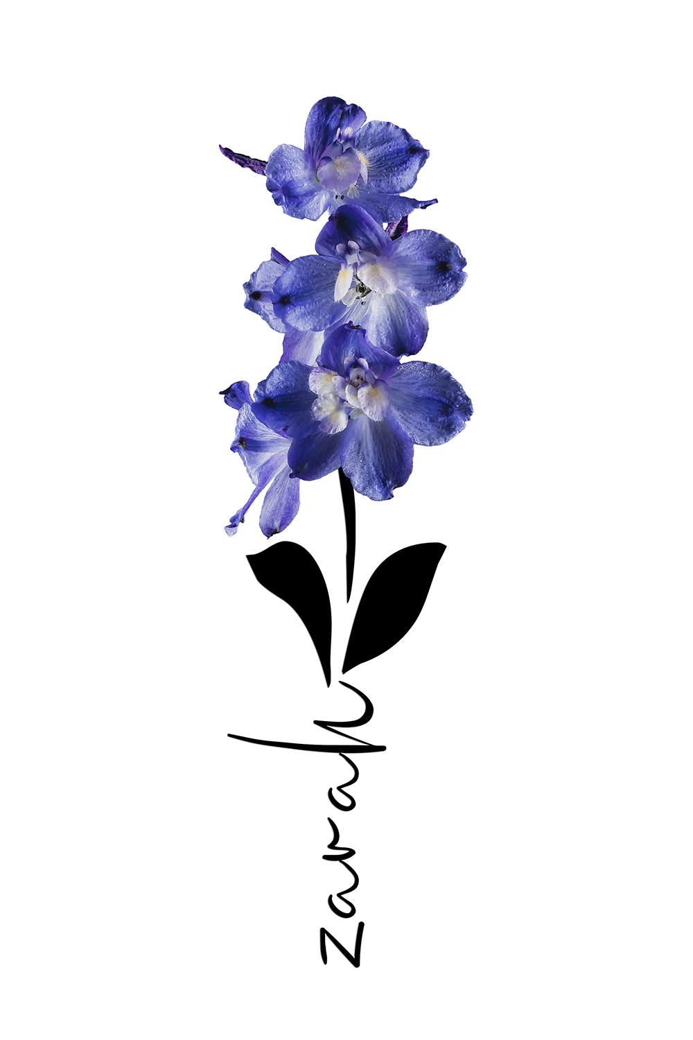Geboortebloem juli op canvas