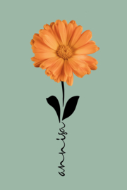 Geboortebloem oktober op canvas