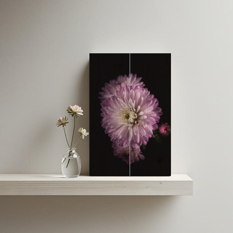 Bloemen op hout