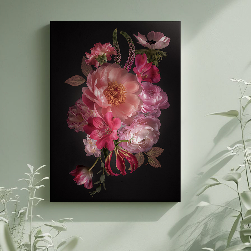 Bloemen op tuindoek