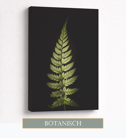 Botanische print op canvas met natuurlijke sfeer