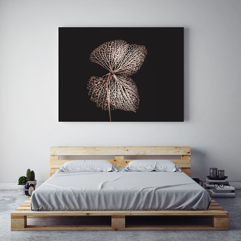 Bruine bloemen op canvas