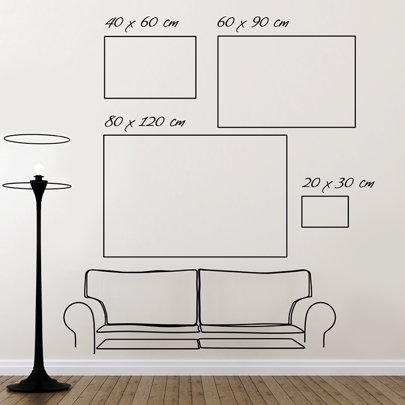 Formaten canvas schilderij in verhouding