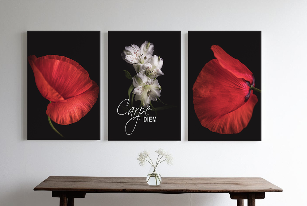 Wanddecoratie met bloemen