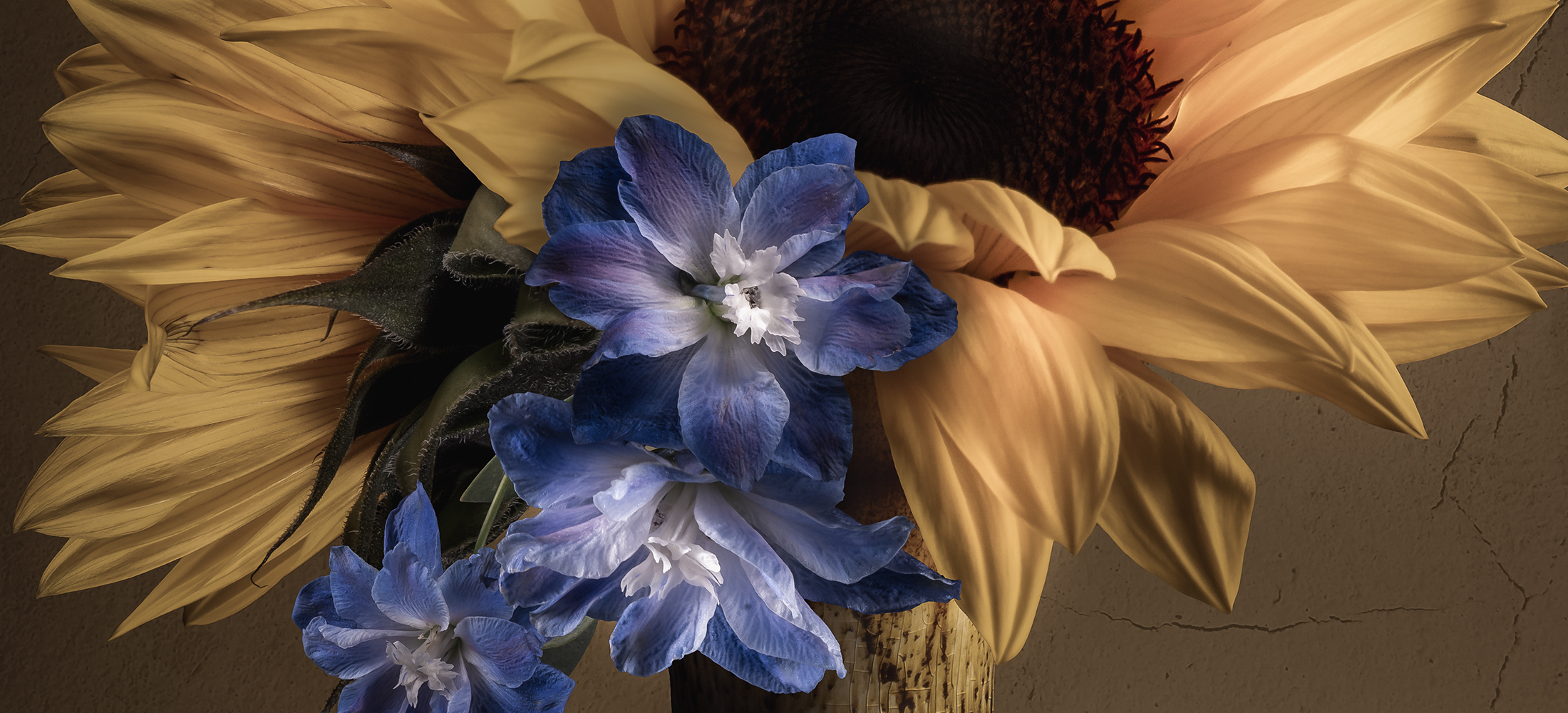 Stilleven bloemen op canvas