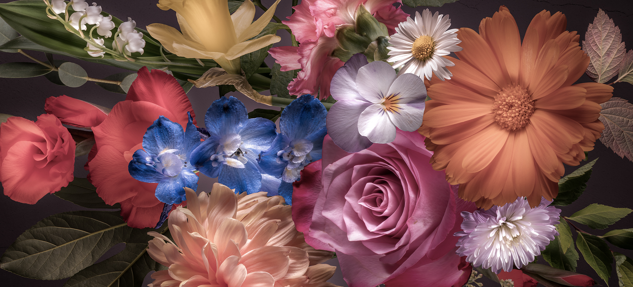 Geboortebloemen op canvas