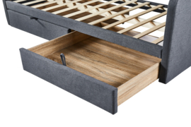 BED 'PARMA' 90X200 MET LATTENBODEM GRIJS